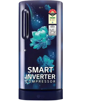 LG 185 L Direct Cool Single Door 5 Star Refrigerator with Base Drawer with Smart Inverter Compressor, Fast Ice Making  (Blue Charm, GL-D201ABCU)
